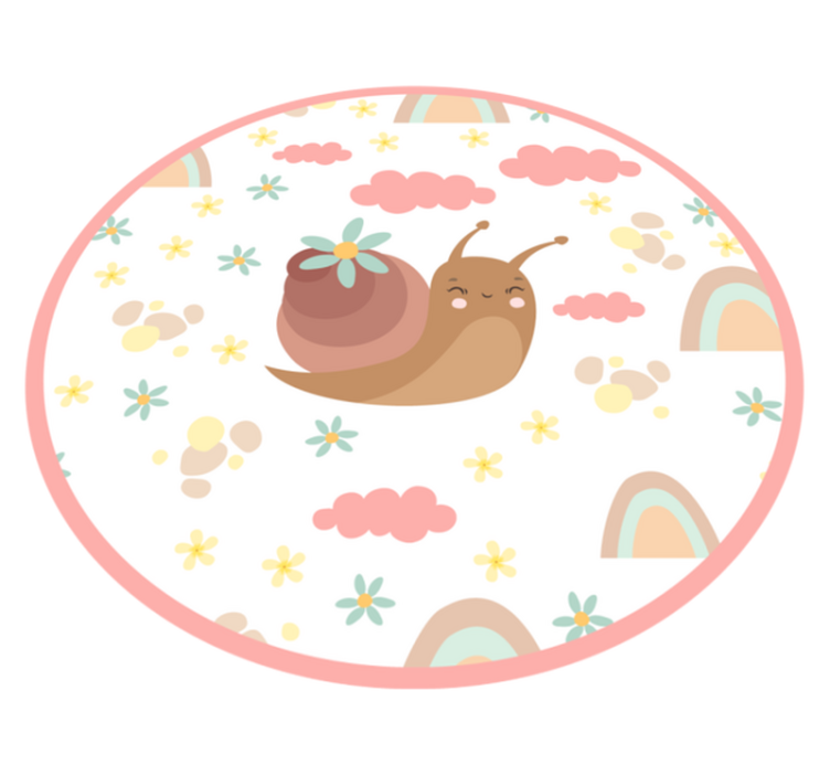 Tapis vinyle chambre bébé illustration d'escargot joyeux - TenStickers