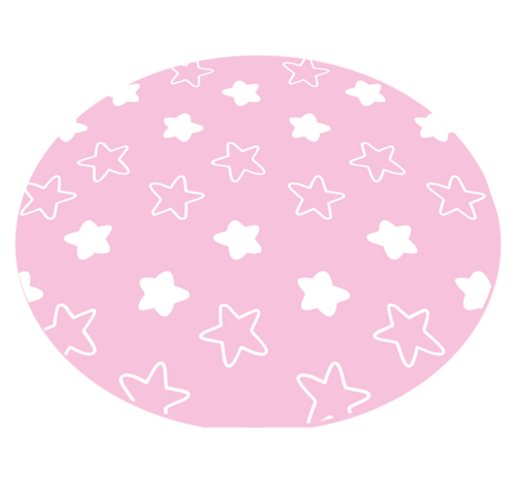 Tapis vinyle rond motif étoile rose - TenStickers