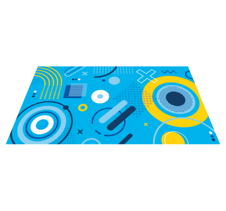Tapis vinyle géométrique motif bleu moderne - TenStickers