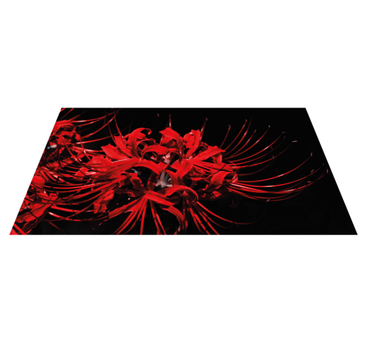 Tapis vinyle fleurs et plantes explosion florale rouge - TenStickers