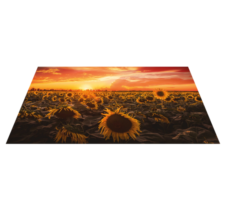 Tapis vinyle fleurs et plantes scène coucher de soleil - TenStickers