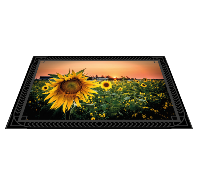 tapis vinyle couloir Champ de tournesol fermer fleur - TenStickers