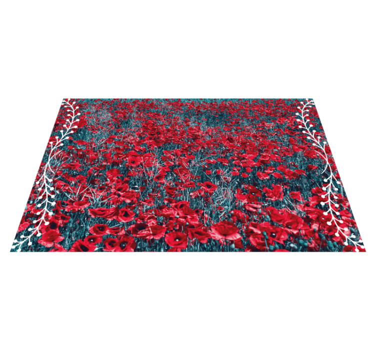Tapis vinyle fleurs et plantes champ de coquelicots vibrant - TenStickers