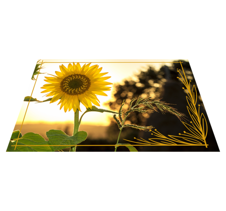 Tapis vinyle fleurs et plantes fleur de tournesol - TenStickers