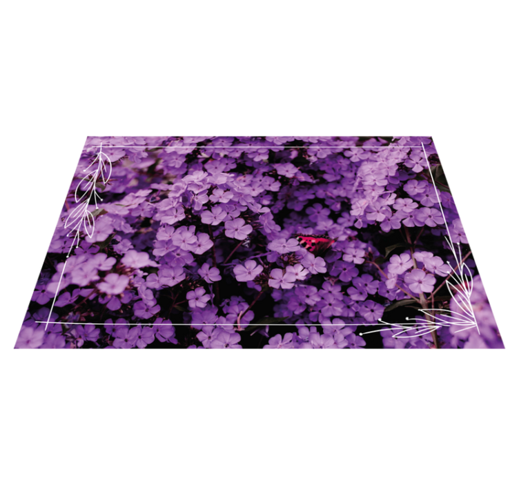 Tapis vinyle fleurs et plantes nuances violettes - TenStickers