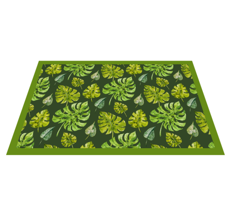 Tapis vinyle nature éléments de feuilles tropicales - TenStickers