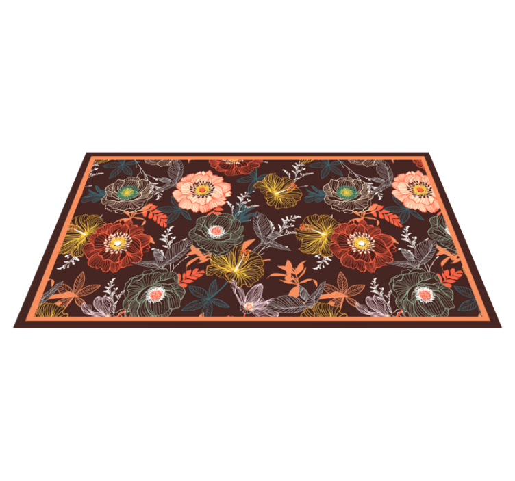 Tapis vinyle fleurs et plantes design vintage éclatant - TenStickers