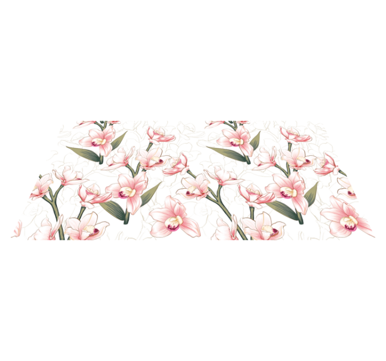 Tapis vinyle fleurs et plantes motif floral délicat - TenStickers