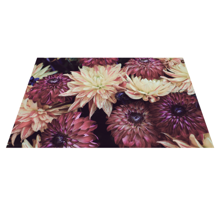 Tapis vinyle chambre Dahlia différentes couleurs - TenStickers