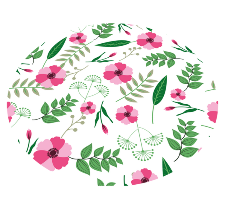 Tapis vinyle fleurs et plantes charmant motif floral - TenStickers