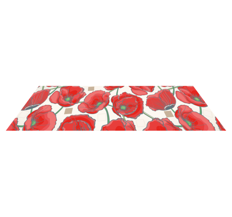 Tapis vinyle fleurs et plantes Élégance de fleurs rouges - TenStickers