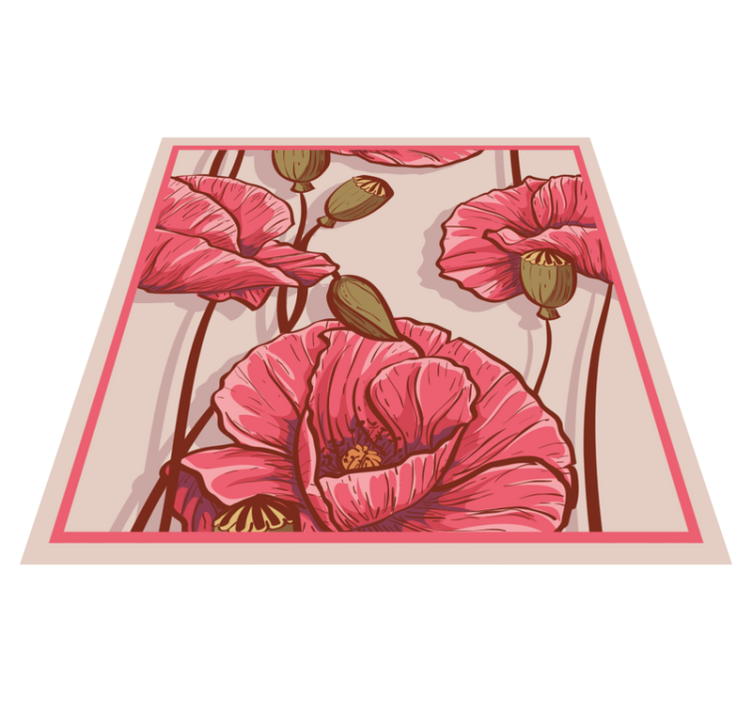 Tapis vinyle fleurs et plantes design floral élégant - TenStickers
