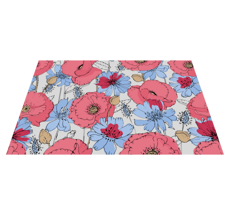 Tapis vinyle fleurs et plantes imprimé botanique vivant - TenStickers