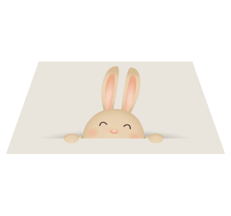 Tapis vinyle pour enfants visage de lapin heureux - TenStickers