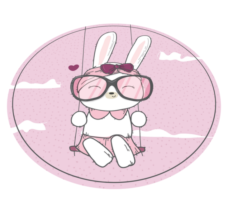 Tapis vinyle pour enfants mignon lapin qui se balance - TenStickers