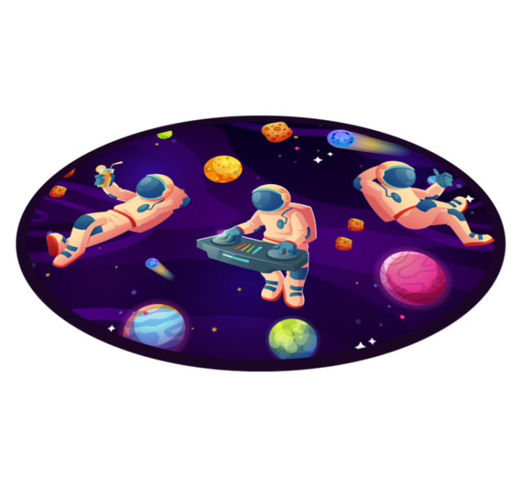 Tapis vinyle étoile conception de fête d'astronautes - TenStickers