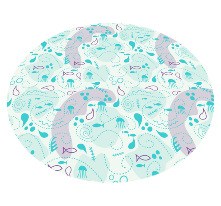 Tapis vinyle moderne Poisson violet et bleu - TenStickers
