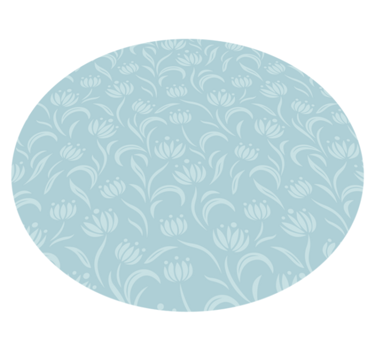 Tapis vinyle fleurs et plantes motif bleu doux - TenStickers