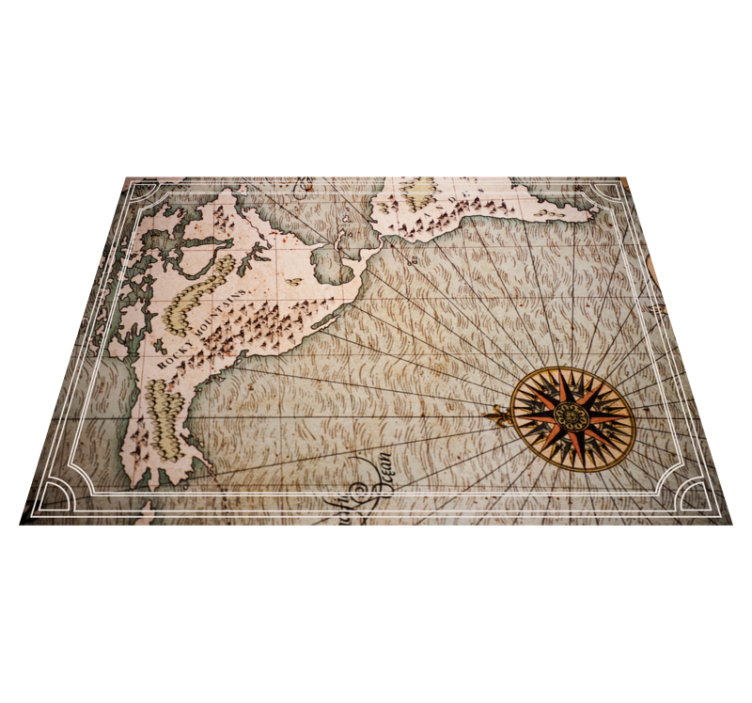Tapis vinyle carte du monde carte nautique vintage - TenStickers