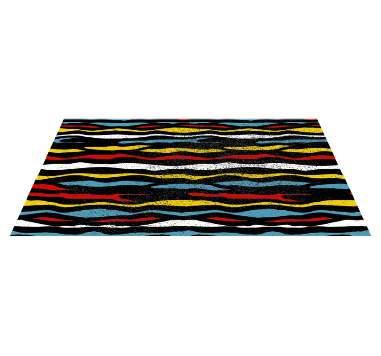 Tapis vinyle rayures motif ondulé coloré - TenStickers