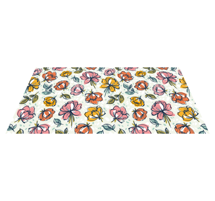 Tapis vinyle fleurs et plantes conception de jardin fleuri - TenStickers