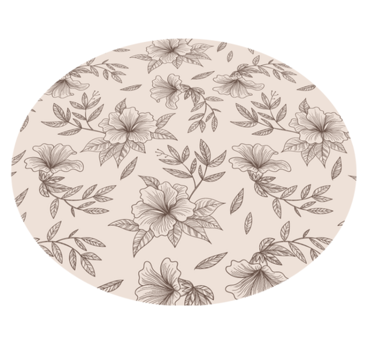 Tapis vinyle fleurs et plantes concept de contour botanique - TenStickers