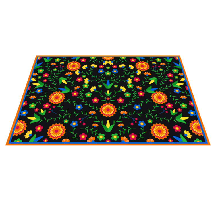 Tapis vinyle fleurs et plantes couleurs motif vibrant - TenStickers