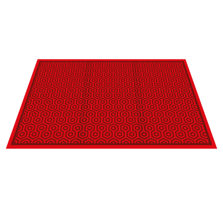 Tapis vinyle géométrique disposition hexagonale rouge - TenStickers