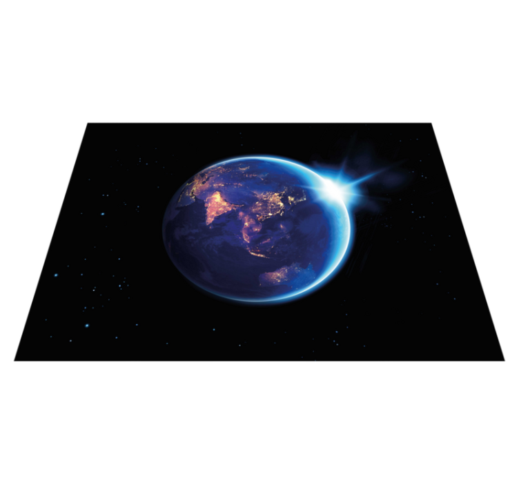 Tapis vinyle carte du monde vue de la planète terre - TenStickers