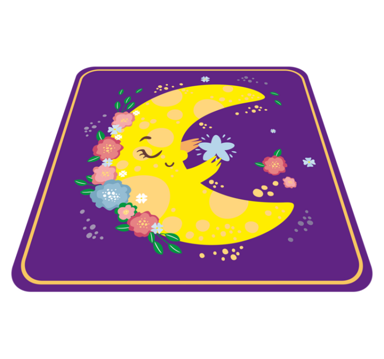 Tapis vinyle étoile fleur de lune joyeuse - TenStickers