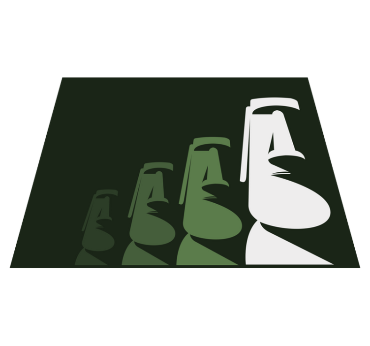 Tapis vinyle salon contour des statues moai - TenStickers