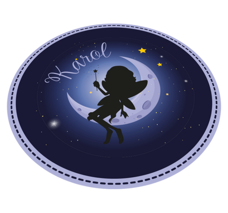 Tapis vinyle autres tapis clair de lune féerique avec nom - TenStickers