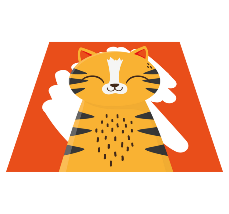 tapis vinyle chambre Chat orange à rayures noires - TenStickers