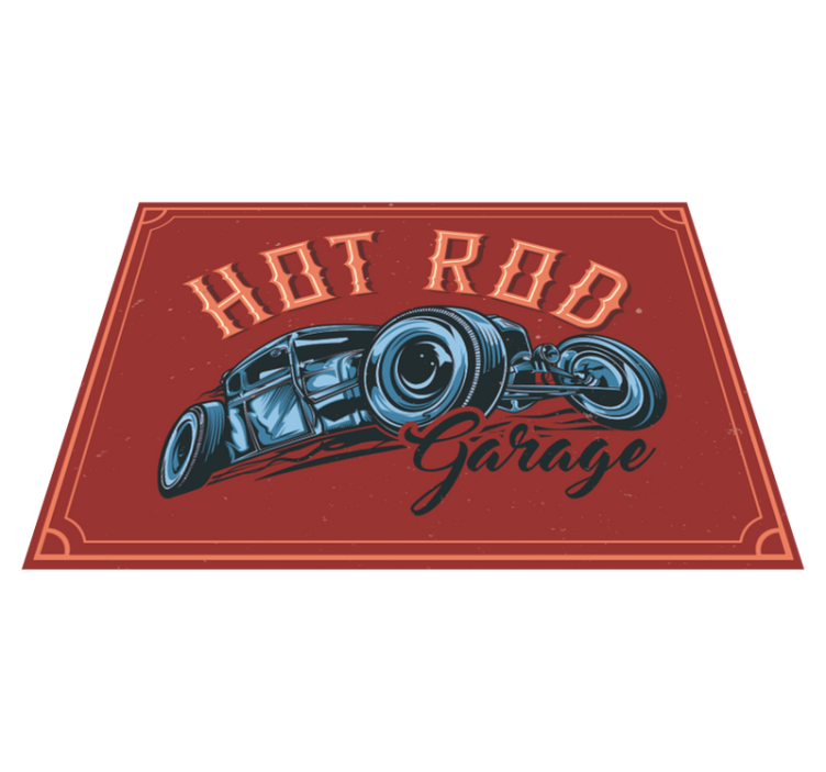 Tapis vinyle vintage thème hot rod - TenStickers