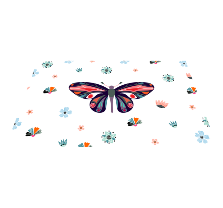 Tapis vinyle animal illustration de papillon vibrant - TenStickers