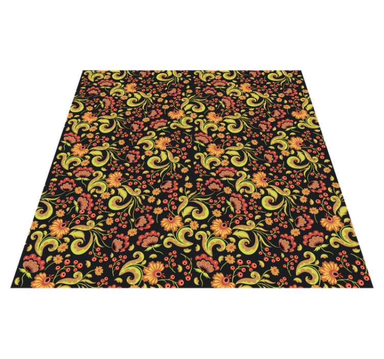 Tapis vinyle fleurs et plantes motif tourbillon botanique - TenStickers