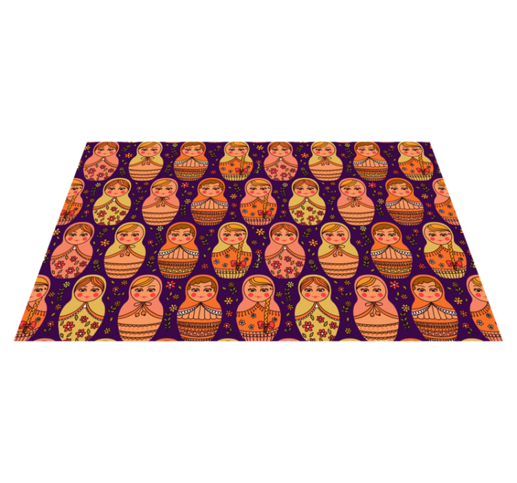 Tapis vinyle ethnique Poupées russes backgrounf violet - TenStickers
