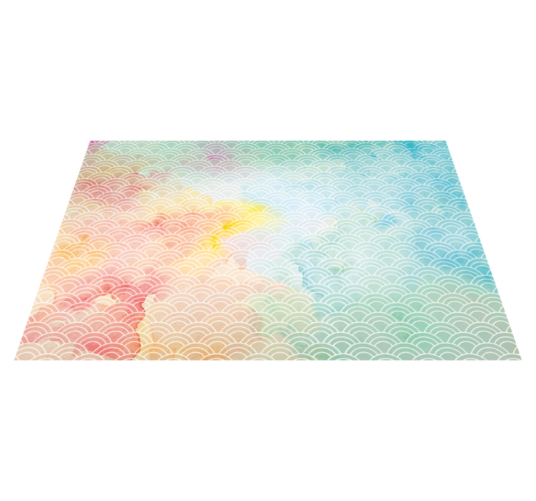 Tapis vinyle géométrique motif de vagues pastel - TenStickers