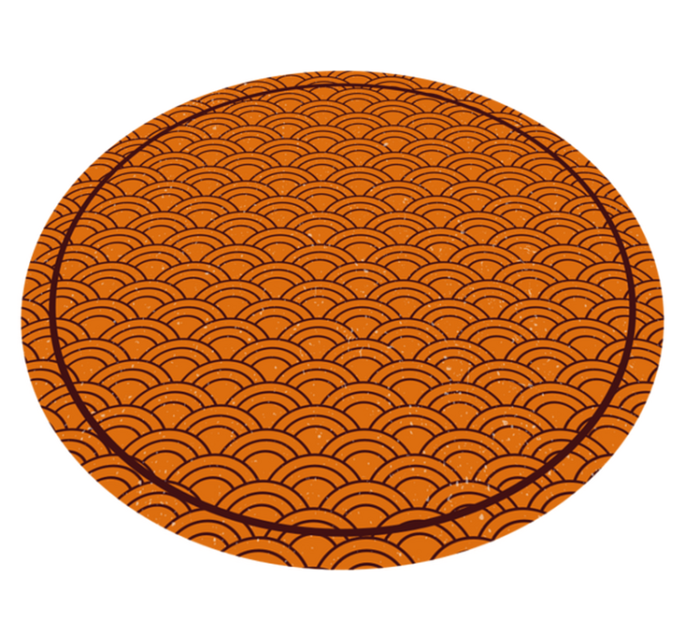 Tapis vinyle rond motif de vagues orange - TenStickers