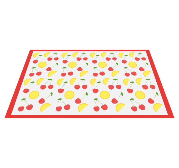 Tapis vinyle cuisine motif cerise et citron - TenStickers