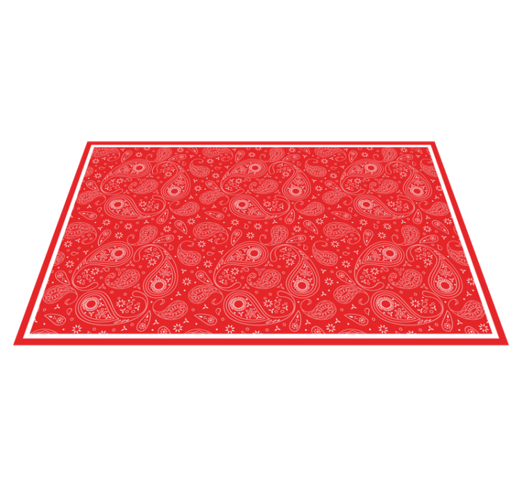 Tapis vinyle carte du monde motif cachemire rouge - TenStickers