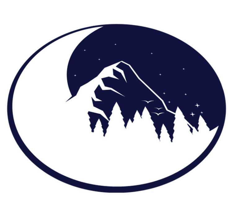 Tapis vinyle nature vue sur la montagne et la lune - TenStickers