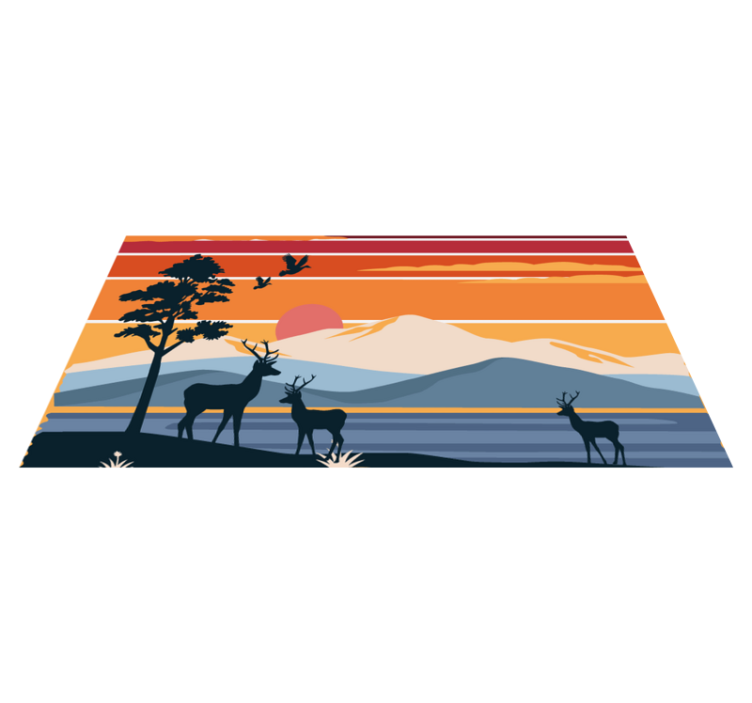 Tapis vinyle nature scène de nature au coucher du soleil - TenStickers