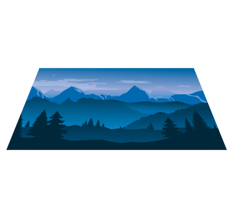 Tapis vinyle moderne Forêt de peinture de nuit - TenStickers