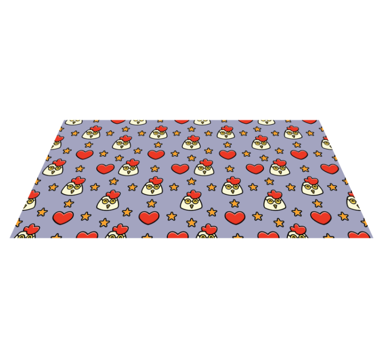 Tapis vinyle animal charmants coeurs de poulet - TenStickers