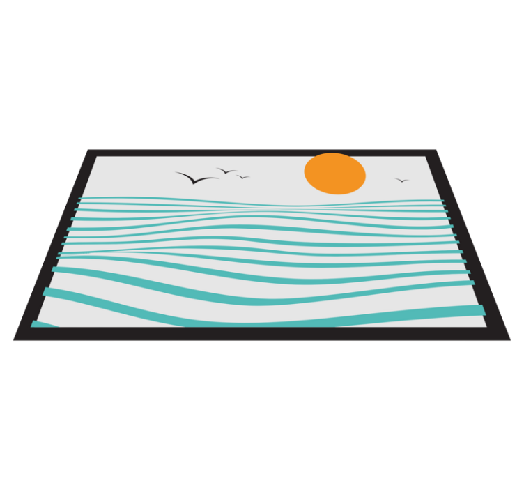 Tapis vinyle design moderne vagues du coucher du soleil - TenStickers
