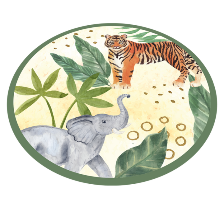 Tapis vinyle animal scène de faune tropicale - TenStickers