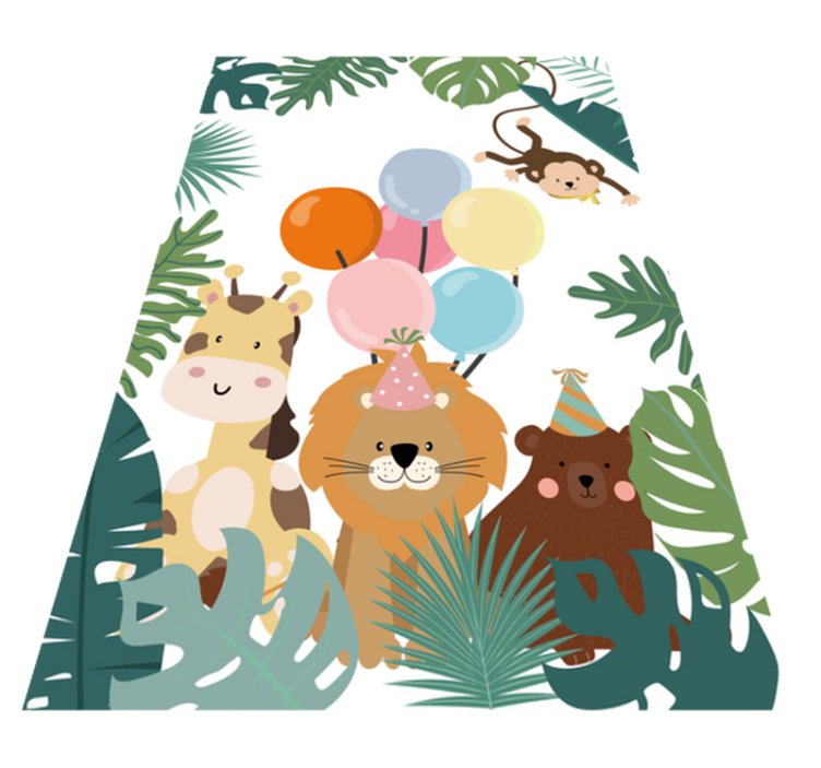 Tapis vinyle pour enfants fête des animaux de safari - TenStickers