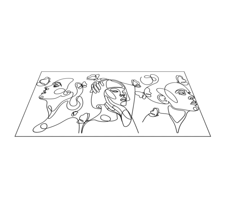 Tapis vinyle design moderne visages art outlime - TenStickers