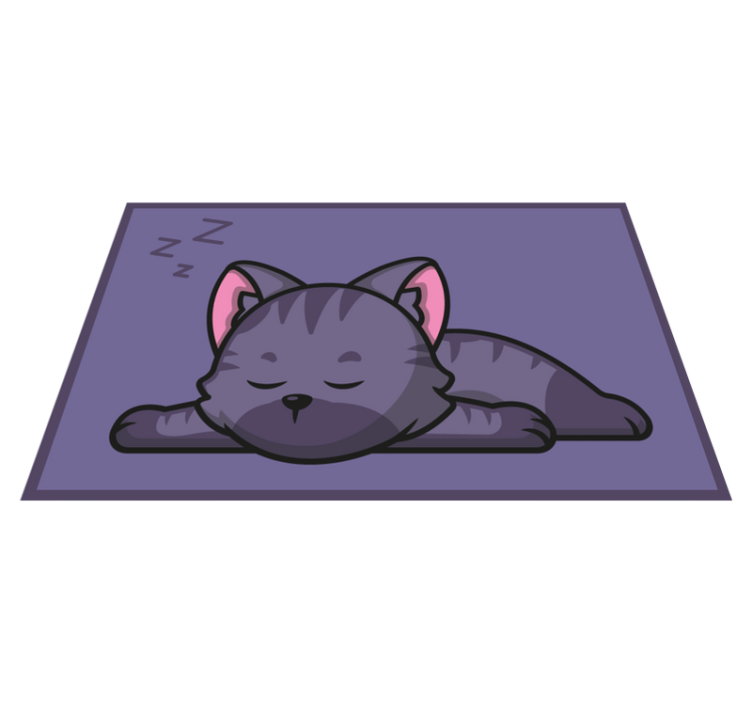 Tapis vinyle animal chat endormi - TenStickers
